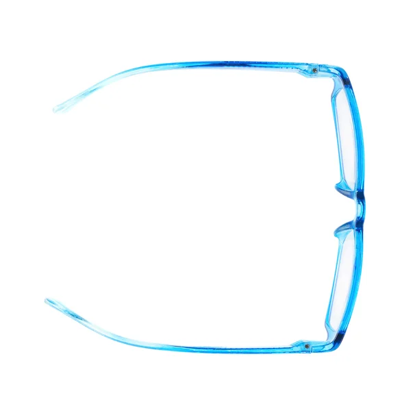 Blue plastic glasses isolated — Stock Photo, Image