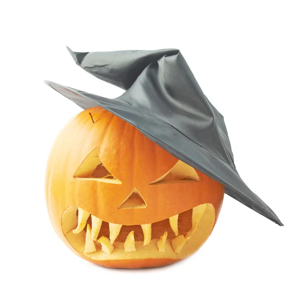 Jack-o-lanterne zucca in un cappello — Foto Stock