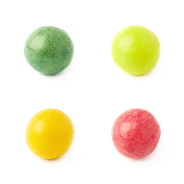 Four single chewing gum balls — Stock Photo, Image