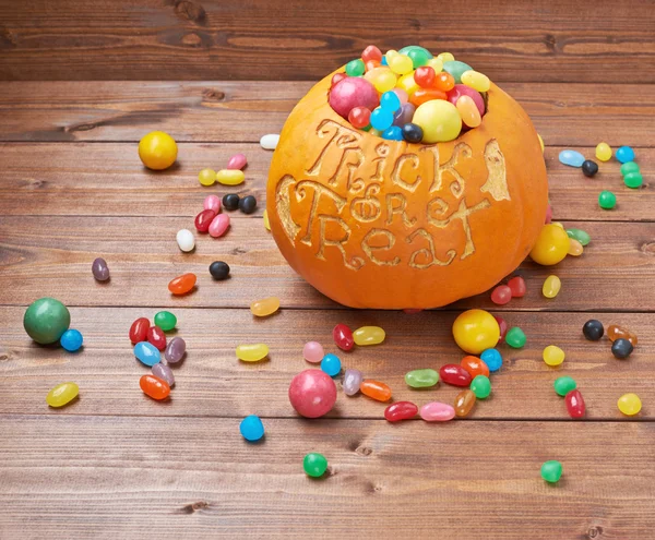 Trick or treat pumpkin composition — Stock Photo, Image