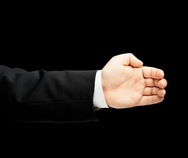 Caucasian male hand in a business suit isolated — Stock Photo, Image