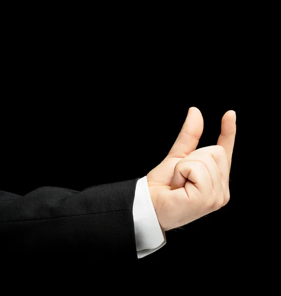 Caucasian male hand in a business suit isolated — Stock Photo, Image
