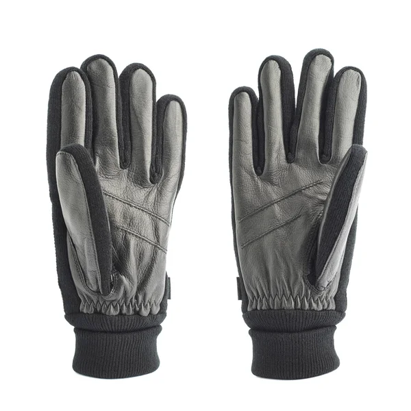 Black leather winter glove isolated — Stock Photo, Image