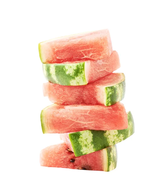 Pile of watermelon pieces isolated — Stock Photo, Image