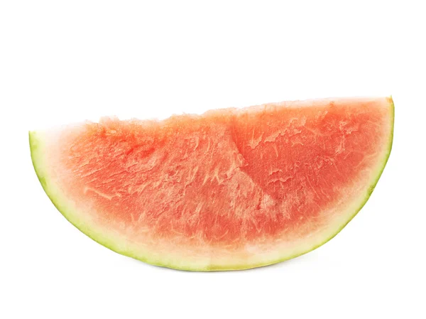 Fatia única de um fruto de melancia isolado — Fotografia de Stock
