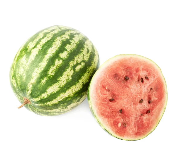 Whole watermelon next to a slice — Stock Photo, Image