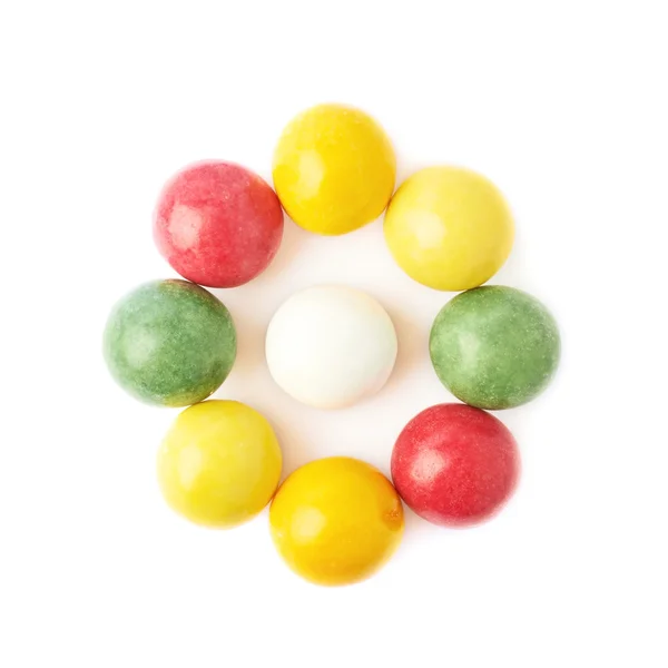 Multiple chewing gum balls isolated — Stock Photo, Image