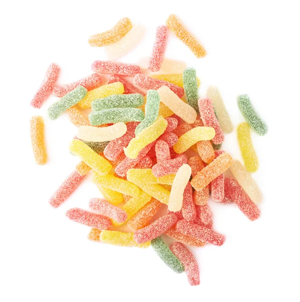 Sugar coated jelly worms candy sweets — Stock Photo, Image