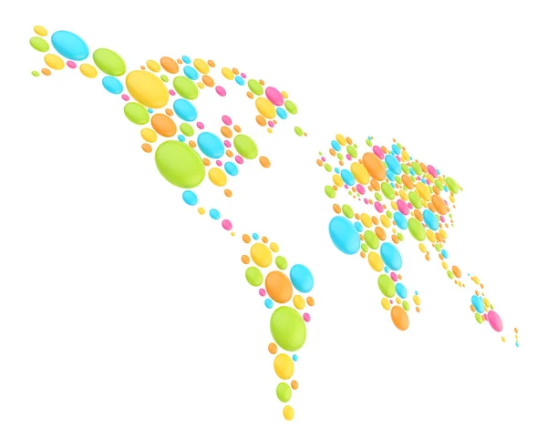 Mapa del mundo de formas redondas —  Fotos de Stock