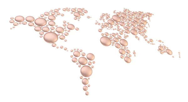 Världskartan gjord av runda former — Stockfoto