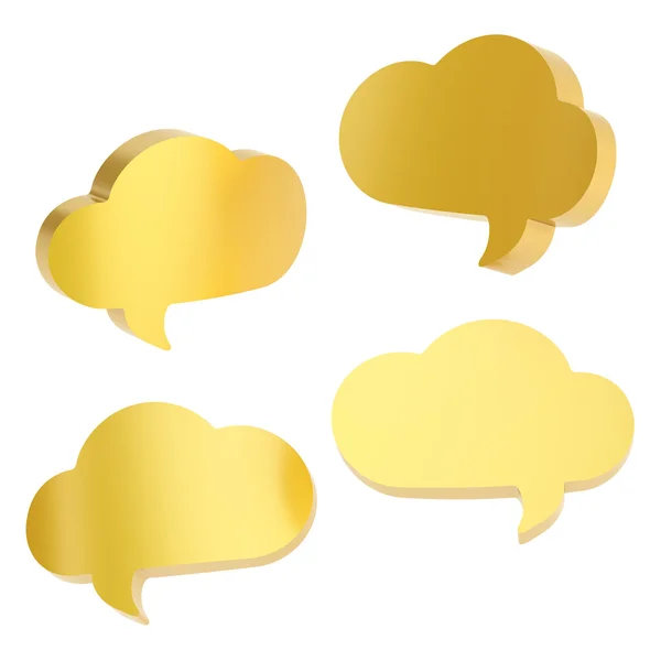 Cloud shaped text bubbles isolated — Stock Photo, Image