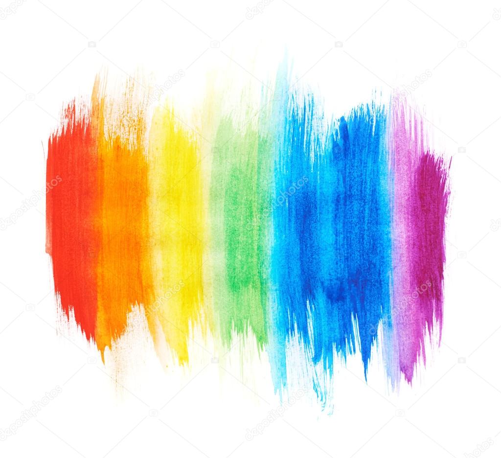 Rainbow gradient made with paint strokes