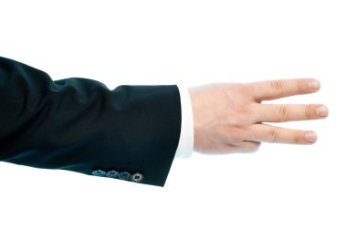 İzole beyaz erkek el kompozisyon