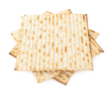 Birden çok matza flatbreads bükülmüş yığını