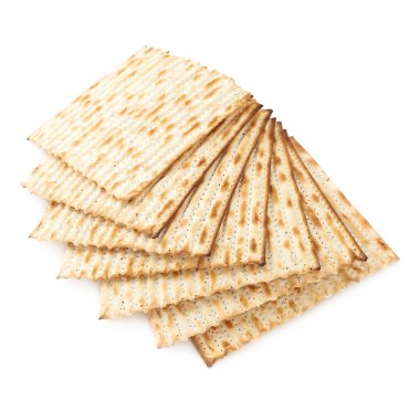 Birden çok matza flatbreads bükülmüş yığını