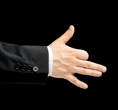 Erkek elinde beyaz izole iş kıyafeti