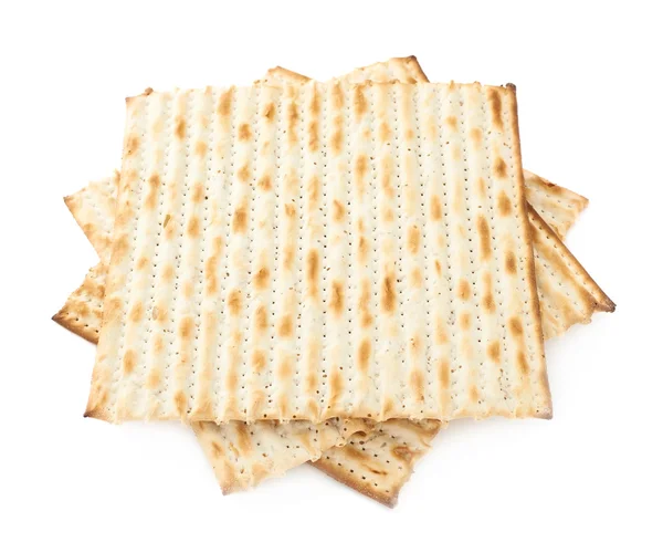 Gedraaide stapel van meerdere matza plat brood — Stockfoto