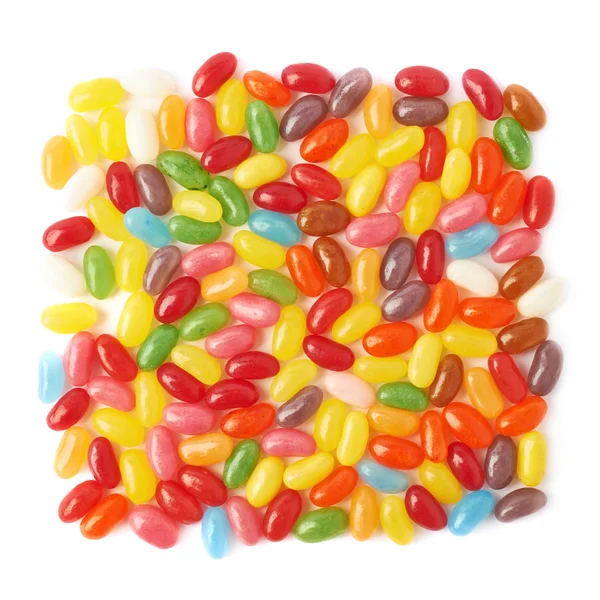 Vissa jelly bean godis bildar en kvadratisk form — Stockfoto