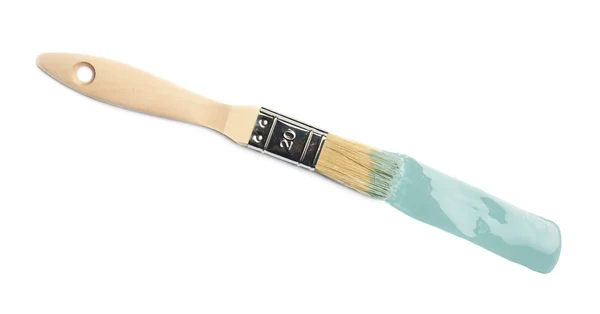 Brush over a stroke of paint — Stock Photo, Image