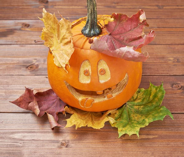 Happy jack o lantern pumpkin composition — Stock Photo, Image