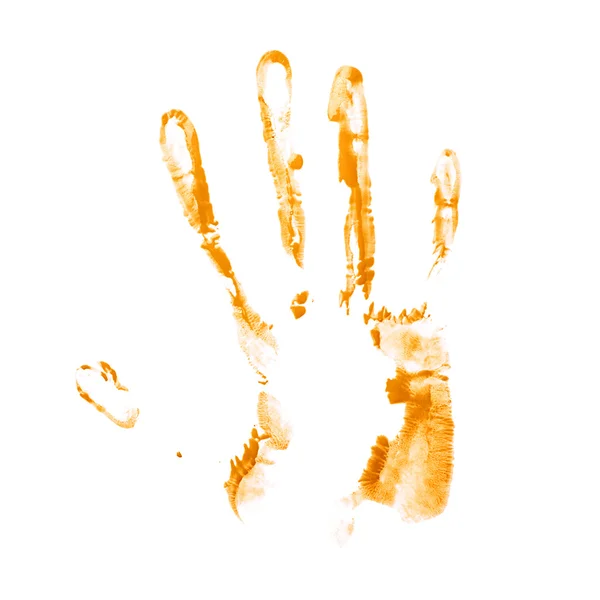 Hand palm oil paint print — Stock Photo, Image