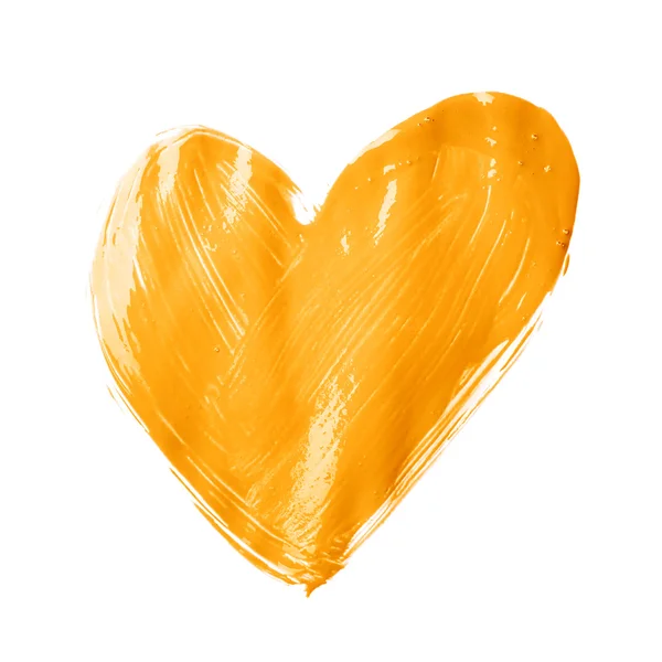 Forma do coração desenhado com tinta a óleo — Fotografia de Stock