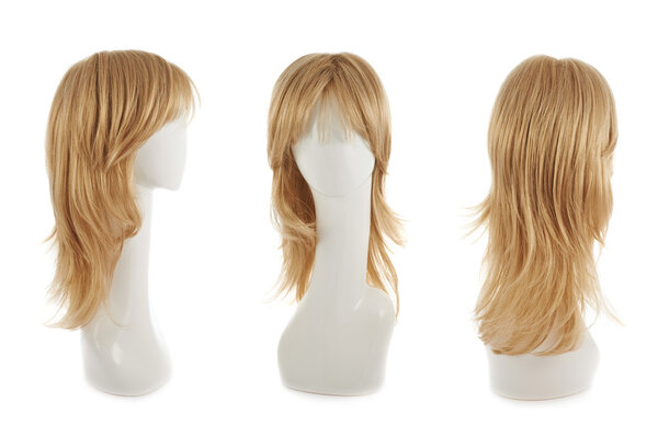 Hair wig over the mannequin head