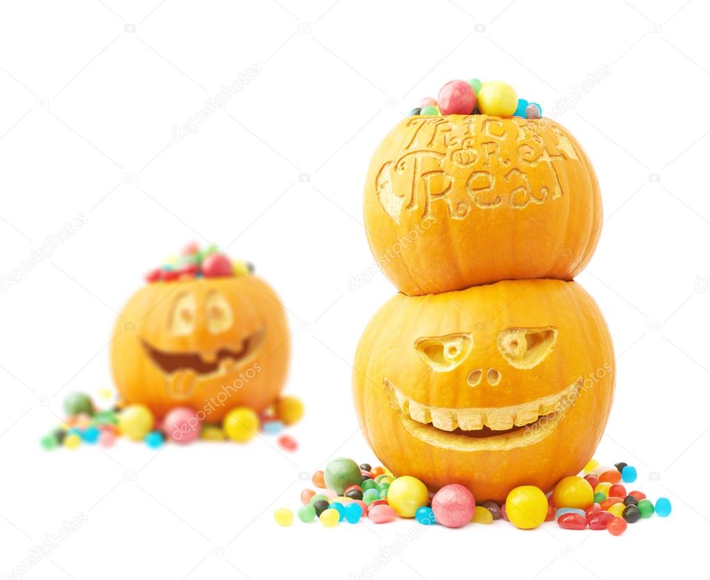 Halloween pumpkin composition