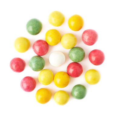 İzole birden fazla sakız topları