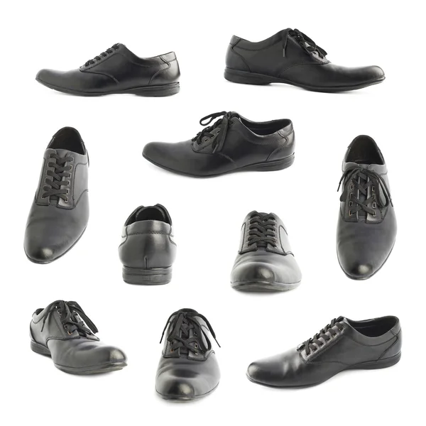 Classic zwart lederen schoenen geïsoleerd — Stockfoto