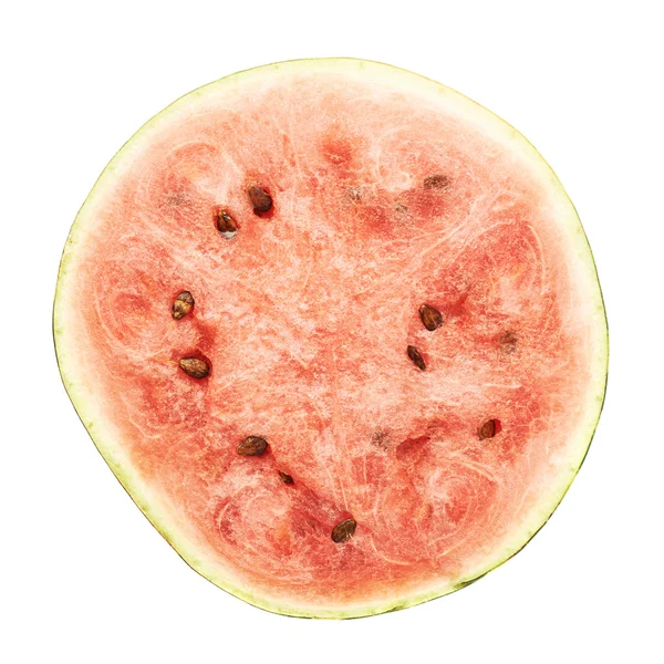 Watermelow kromka nacięcie sekcji na białym tle — Zdjęcie stockowe
