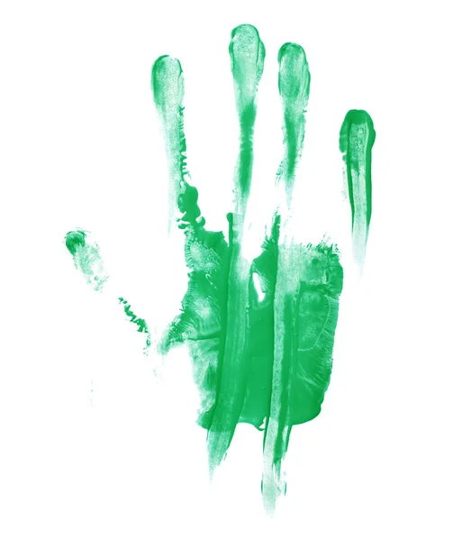 Hand palm oil paint print — Stock Photo, Image