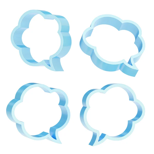 Изолированные текстовые пузыри в форме облаков — стоковое фото