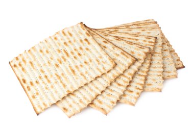 Birden çok matza flatbreads bükülmüş yığını