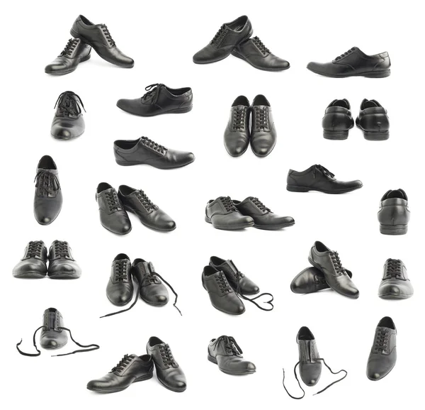 Klassische schwarze Lederschuhe isoliert — Stockfoto