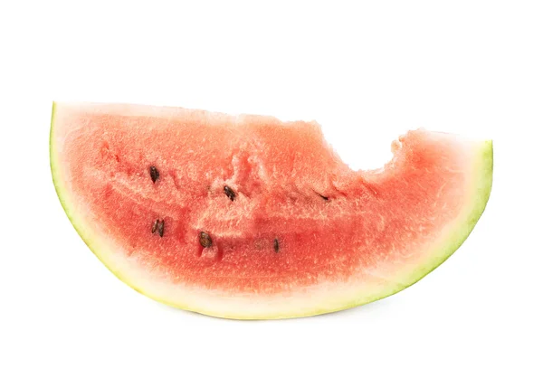 Bitten watermelon piece slice, isolated — Stock Photo, Image