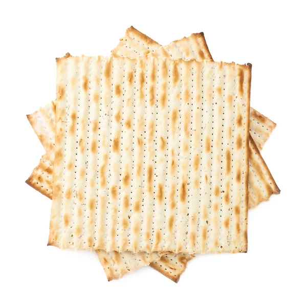 Gedraaide stapel van meerdere matza plat brood — Stockfoto