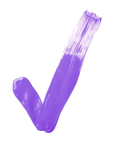 Oil paint brush stroke yes tick mark — Stock Photo, Image