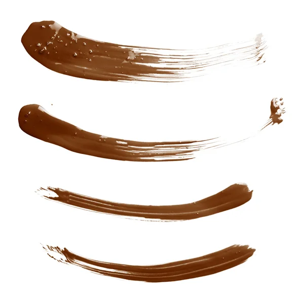 Curved oil paint brush strokes isolated — Stock Photo, Image