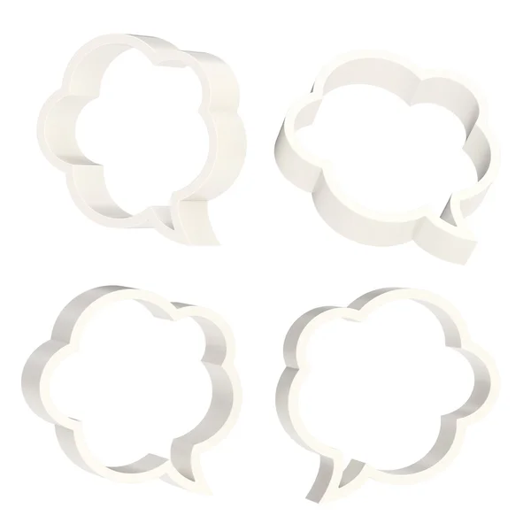 Cloud shaped text bubbles isolated — Stock Photo, Image