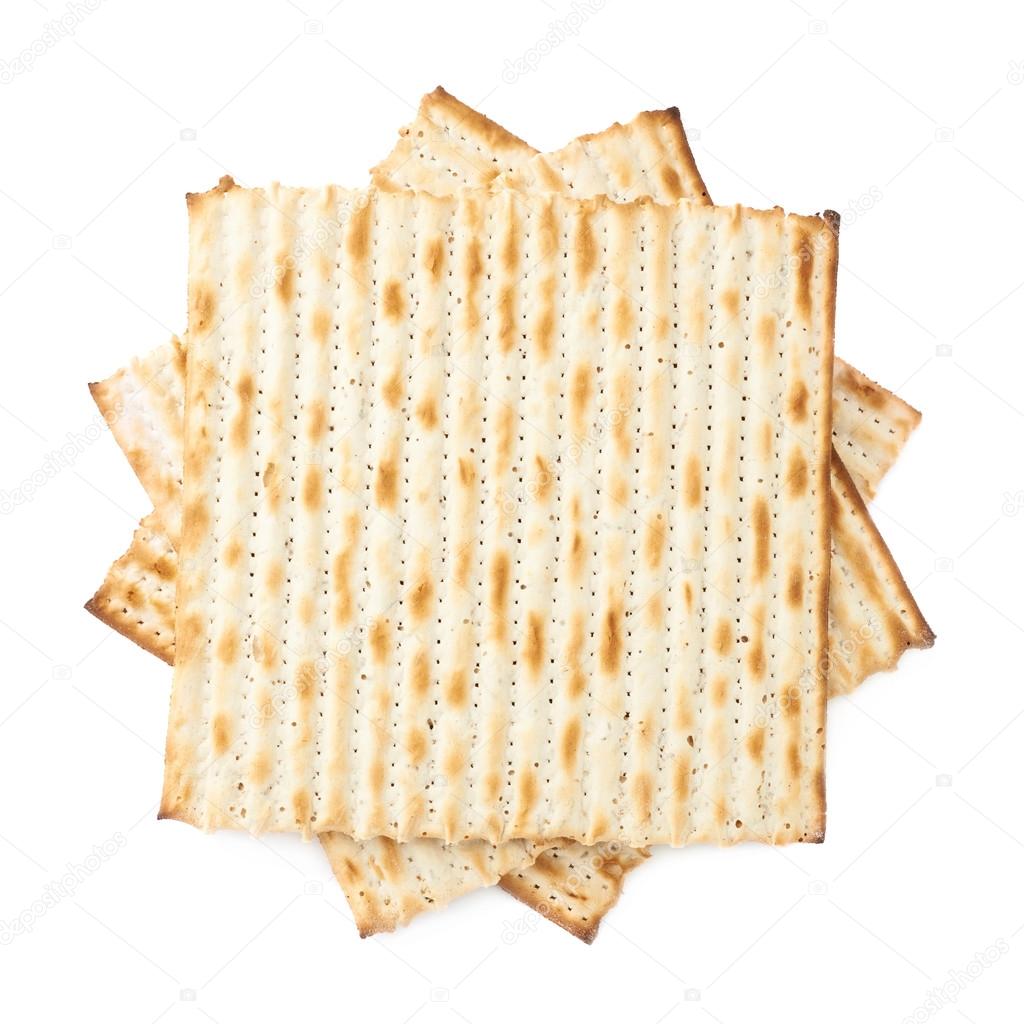 Twisted pile of multiple matza flatbreads