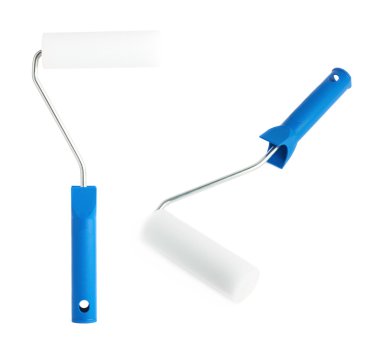 Yeni mavi boya silindiri izole