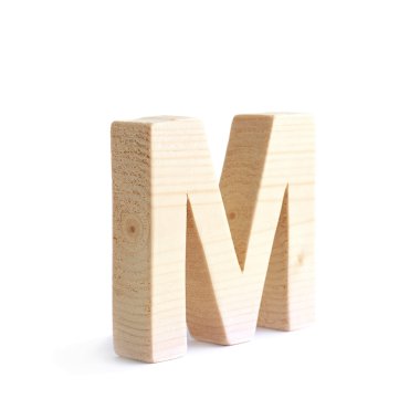 Ahşap blok izole mektup