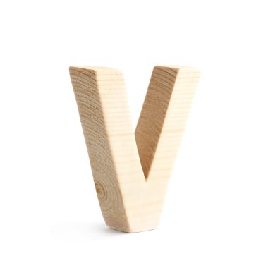 Ahşap blok izole mektup