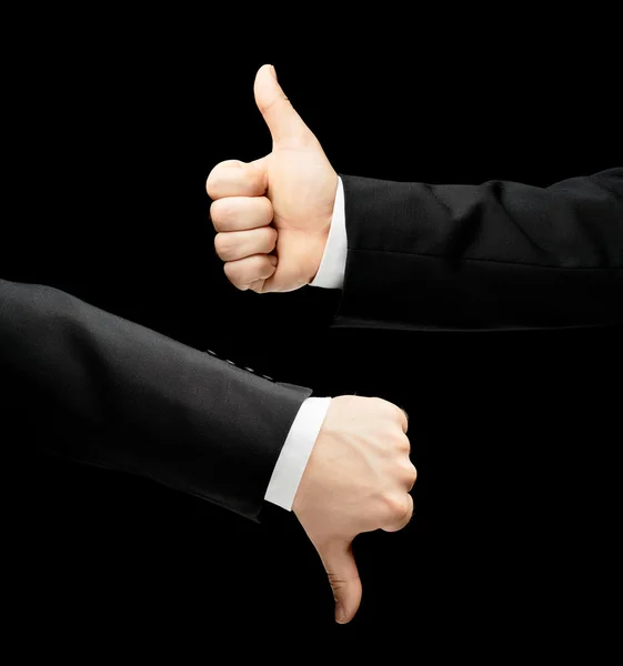 Caucasian male hand in a business suit isolated — Stock Photo, Image