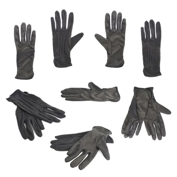 Black cloth working gloves isolated — Stock Photo, Image