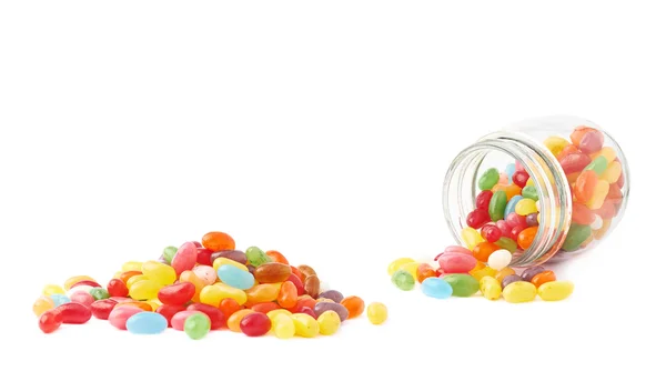 Composition of a jar and jelly beans — Stock Photo, Image