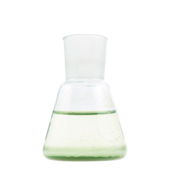 Erlenmeyer flask filled with liquid — Stock Photo, Image