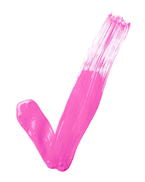Yağlı boya fırça konturu Evet onay işareti — Stok fotoğraf