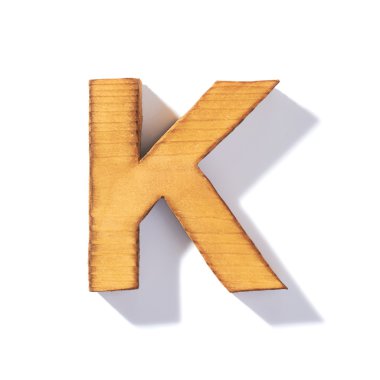 Kahverengi ahşap harf K